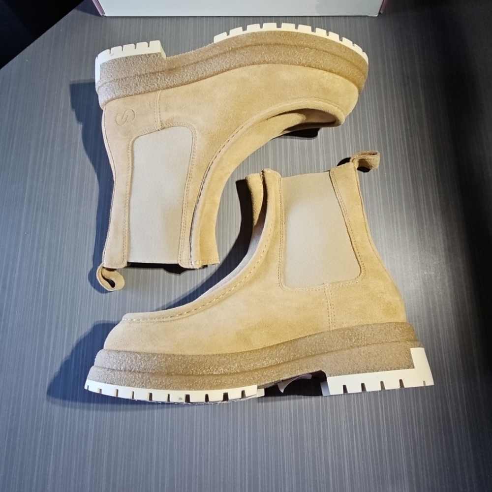 CALIA Women's Samie Moc Toe Pull‎ On Leather Boots Tan Size 9 CA23WMT01-IVY - Picture 10 of 12